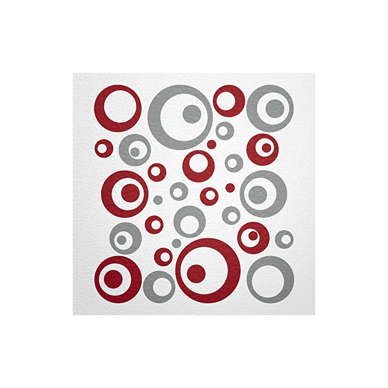 WANDfee® Wall Tattoo, Circles, Dots, 50 Stickers, Colour Choice For