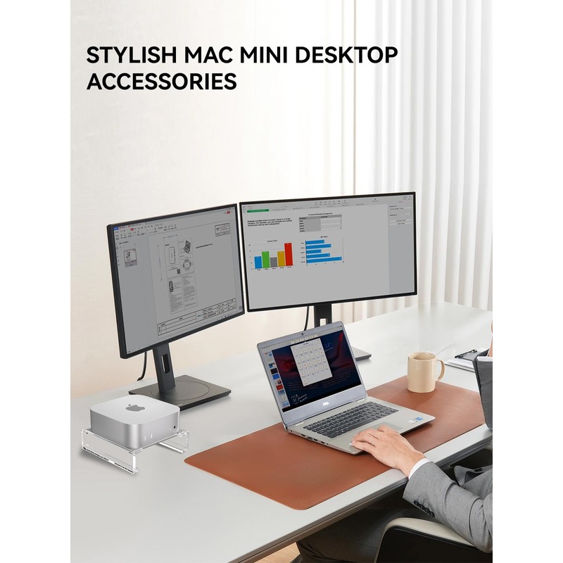 TuparGo 2024 Mac mini Computer Stand,Desk Mount for Mac mini