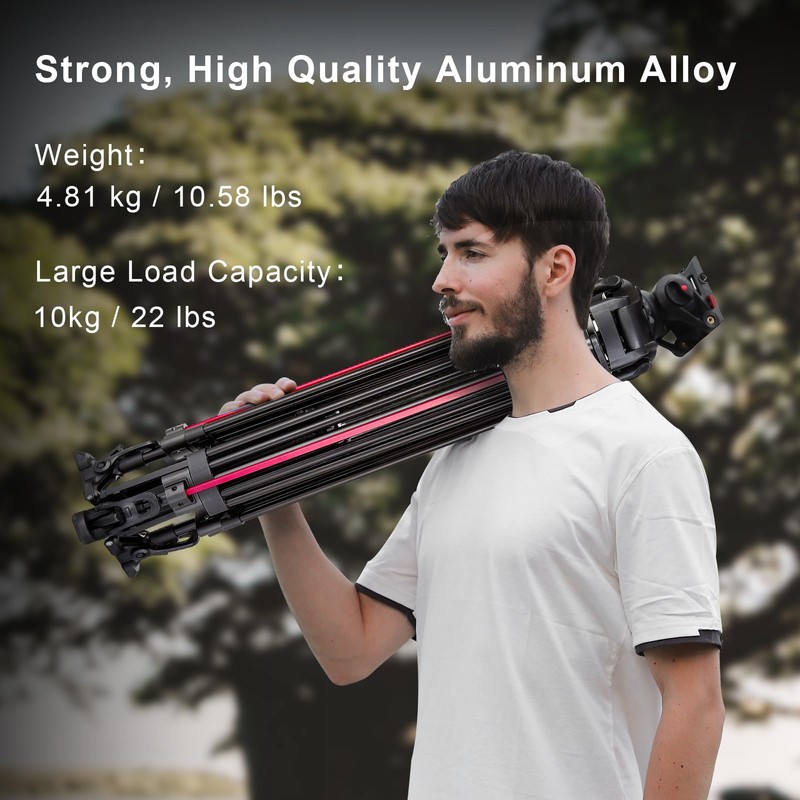 miliboo 67" Video Tripod with One-Step Locking System，Aluminum Camera Tripod