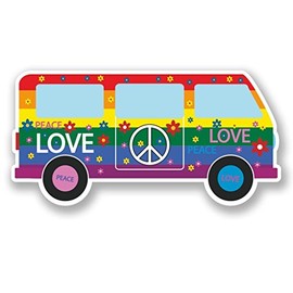 2 x 10cm/100mm Peace Love Dub Window Cling Sticker Car Van Campervan Glass #5608