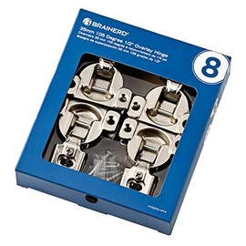 Brainerd 8-Pack 2-1/4-in x 1-3/4-in Nickel Plated Concealed Cabinet Hinges