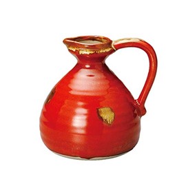 Mino Ware 36408314 Tokuri Commercial Use, Made in Japan, 4.1 x 4.7 inches (10.5 x 12 cm), 19.7 fl oz (550 cc), Red Hand Sake Bottle No. 3