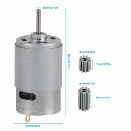 Micro Motor Motor, 12V RS550 High Speed Mini Motor, 12V 35W - 55W Strong Power High Torque Stable Speed for Electric Toy Cars (550-30000)