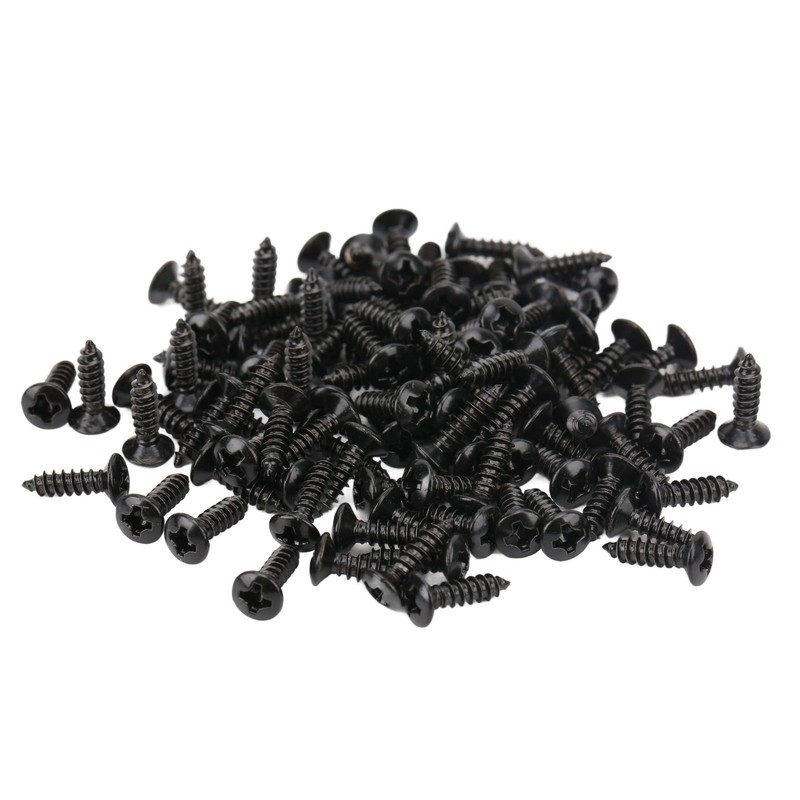 100PCS Guitar Pickguard Screws Metal Guard Plate Mounting Screw Electric