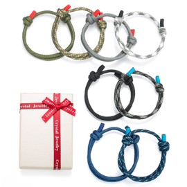 Pack of 8 Cool Braided Bracelets Set for Men Women Colourful Marine Rope Cord Nautical Surf Bracelet for Men Boys Children Boys Navy Rope String Fabric Bangle Adjustable Gift, Nylon