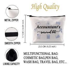 JXGZSO Accountant Makeup Bag CPA Accountant Gift CPA Graduation Gift Accountant's Survival Bag Gift for Bookkeeper Auditor (Accountant's Survival B CA)