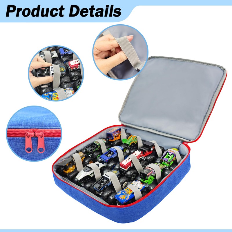 KISLANE Carrying Case for 12 Monster Jam Toy Trucks, Kids