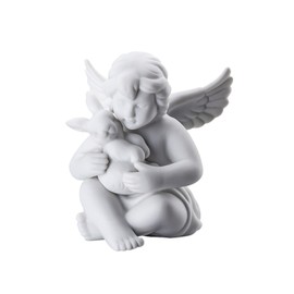 Angel Small White Matt Angel with Rabbit