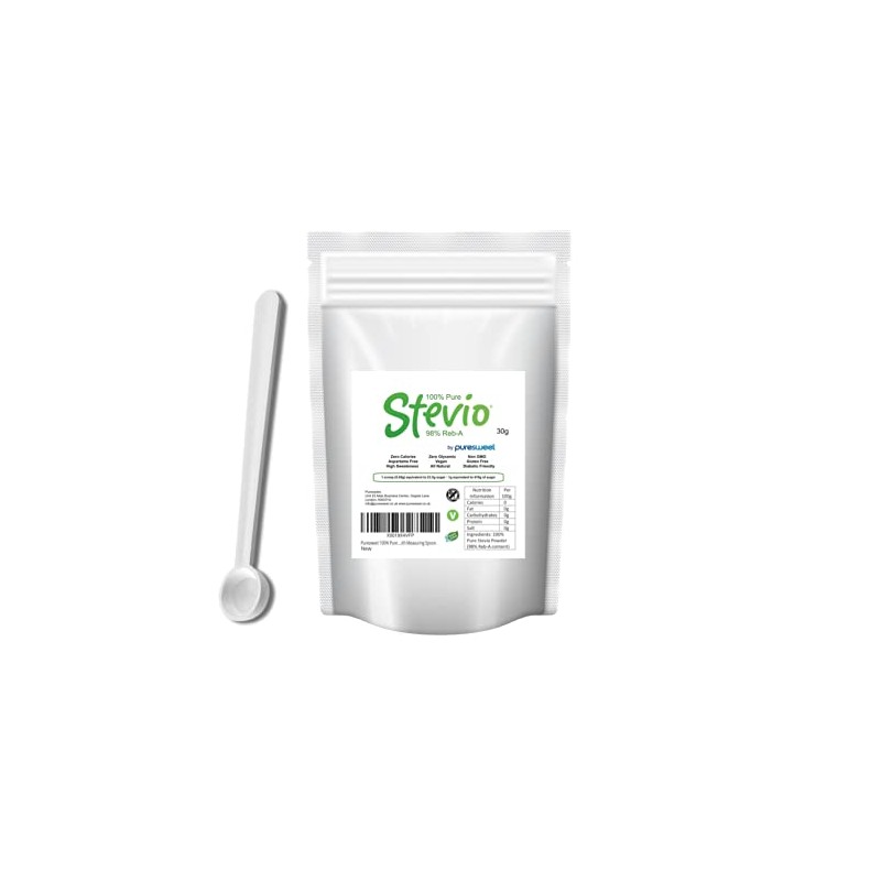 Stevio® 100% Pure Stevia Powder 30g (Reb-A 98%) | Stevia