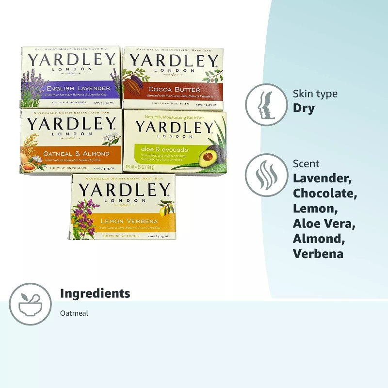 Yardley London Soap Bath Bar Bundle - 10 Bars: English