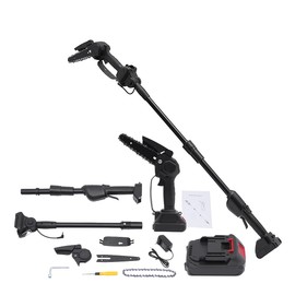 JAYGOVAN 2-In-1 Cordless Pole Saw, Mini Chainsaw 21V 1.0AH Battery Powered Pole Saws with Over with Pole& Angled Head Cordless Power Small Pole Saw for Wood Cutting, Garden Pruning, Tree Pruning