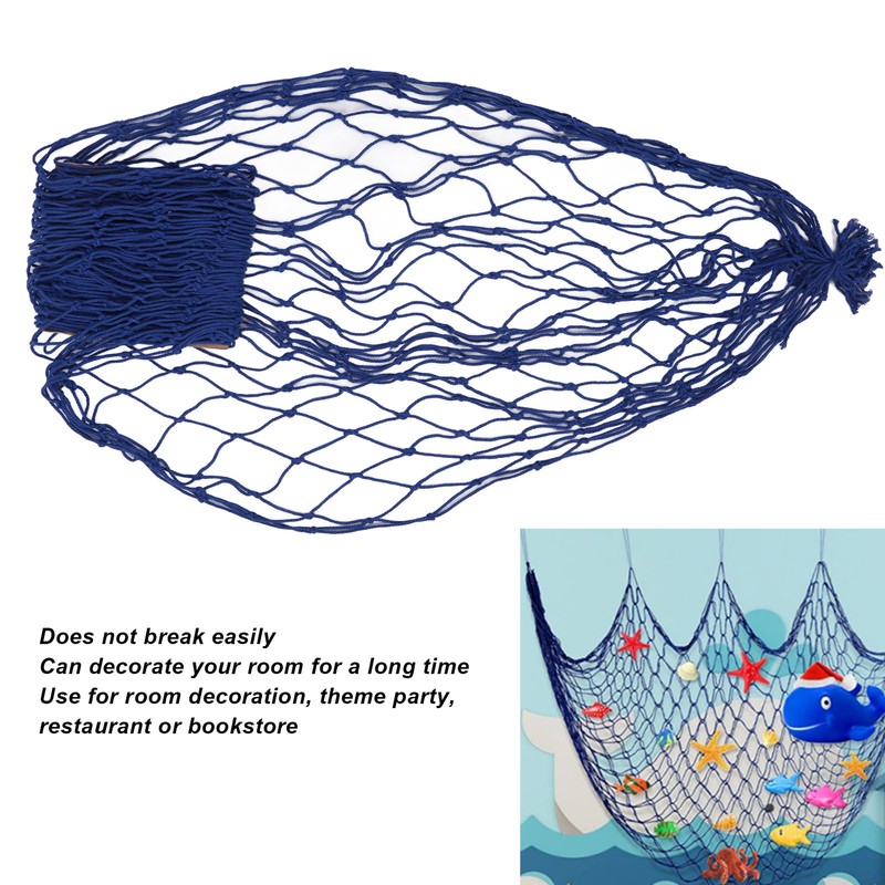 2pcs Fish Net Decoration Cotton Soft Comfortable Mediterranean Style Beige