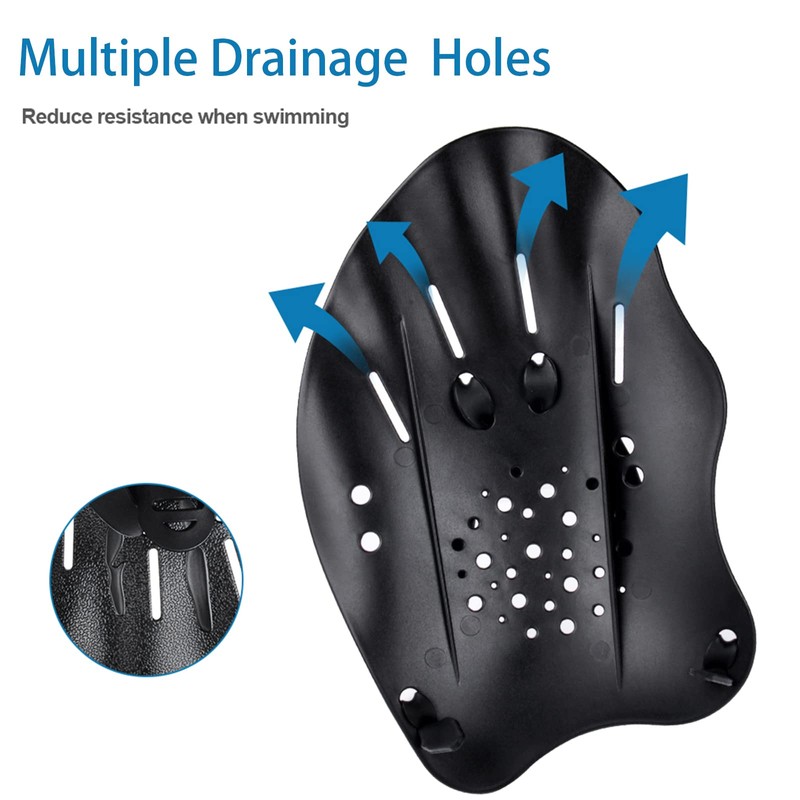 AMFUN Swimming Paddles, Hand Paddles, Swimming Paddles with Adjustable Straps,