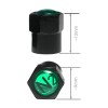 Auspichoice Black TPMS Valve Stem Caps Green N2 Nitrogen Logo+Sealing