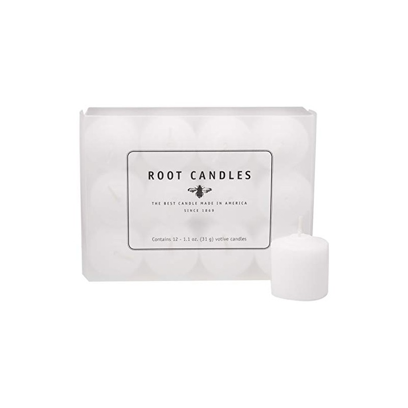 Root Candles 10-Hour Unscented Beeswax Blend Votive Candles, 12-Count, White