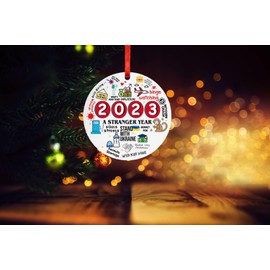 VANFIT 2023 Christmas Ornament, Double-Sided Design 3.1 inch Christmas Ornaments 2023,Funny Christmas Tree Ornaments The Best Gift for Family or Friends (Round-2023, 1 Pack)