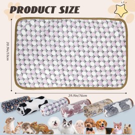 YedsIntu 6 Pcs Washable Guinea Pig Blankets Absorbent Animal Fleece Bedding Waterproof Cage Liners Reusable Pet Pee Pad Sleep Mat Pad Cover for Hamster Ferret Rabbit Chinchilla Hedgehog (20"x30")