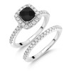 Gem Stone King 925 Sterling Silver Black Onyx and White