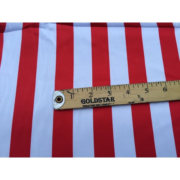 White/red 1inch Stripe Soft/Silky Charmeuse Satin Fabric. Sold by The