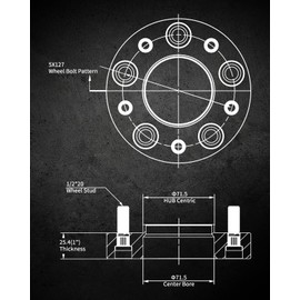 EVIL ENERGY 5x5 Wheel Spacers 1 inch Compatible for Jeep 1999-2010 Grand Cherokee, 5x127 mm Hubcentric with Lip 5 Lugs 71.5 mm Hub Bore 1/2x20 Studs Blue