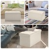 COSYLAND Ottoman Bench with Storage - 30x15x15in Folding Leather Ottoman,