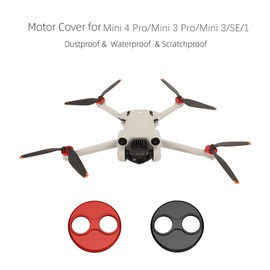 CERFFOOL 4 Pack Motor Protection Caps for DJI Mini 4 Pro/Mini 3 Pro/Mini 3/SE/1 Aluminum Alloy Waterproof Motor Cover Anti-Scratch Dust Protection Cover (Red)