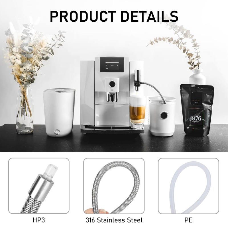 Stainless Steel Milk Pipe Casing with HP3 Adapter, Compatible with