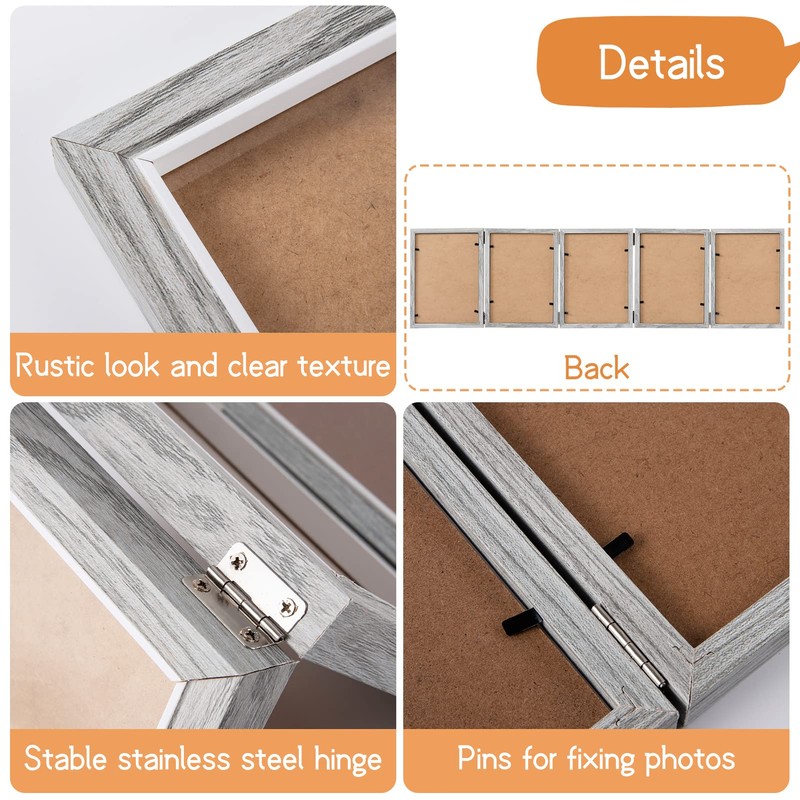 Biggun 5x7in 5 Folding Accordion Picture Frame - Foldable Hinged