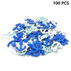 100 Pieces Wooden Ship Wheel Wooden Anchor Decor Ship Rowing Decor Anchors Wall Hanging Decoration for Mediterranean Nautical Room Party Decor