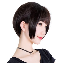 [TefuRe] Fujitatsu Teffri Wig Short Bob Wig, Black, Black Hair Short Wig, Women's Natural Wig, With Wig Net D-3078N-BLK
