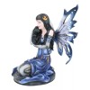Ebros Blue Celestial Witch Fairy Cradling A Mystical Black Cat