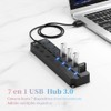 Hub USB 3.0 Splitter,7 Puertos Multi USB 3.0 Hub Splitter