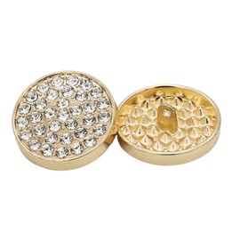 ftiemlovde 10 Elegant Dirndl Buttons Gold for Sewing Metal with Rhinestones Golden Costume Nightdress Button Coat Large Eyelets Made of Copper Alloy Blazer Decorative Buttons (G10HG 23 mm)