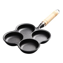 Eggs Pan 4 Cup Nonstick Cast Iron Omelette Skillet for Breakfast, Egg Frying Pan Cooker for Gas Stove and Induction Cookware