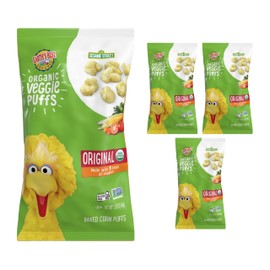Earth's Best Organic Veggie Puffs for Toddlers 2 Years Old and Up, Original Flavor, 1.55 Ounce Bag (Pack of 4)