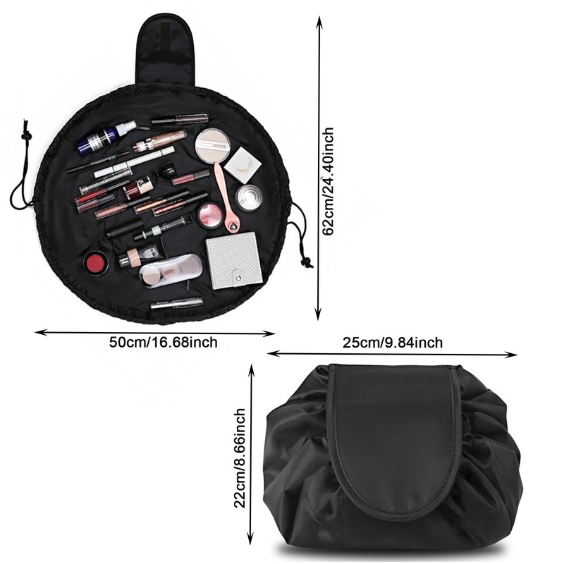 AWAVM Drawstring Makeup Bag, Travel Portable Large Capacity Makeup Bag,