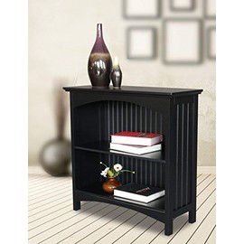eHemco 2 Tier Bookcase in Black