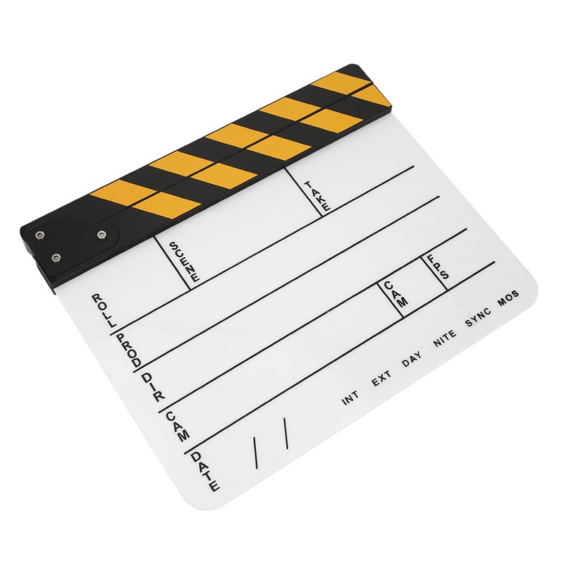 30x25CM Acrylic Movie Clapperboard Professional Director Action Clap Film Photography