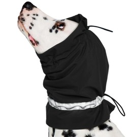 ROZKITCH Dog Calming Hoodie Dog Ears Cover, Waterproof Ear Wrap, Reflective Dog Ear Head Muff Protection Anxiety Relief Noise Canceling for Firework Noise Dog Ear Protector Black S