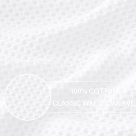 Homaxy 100% Cotton Waffle Weave Kitchen Dish Cloths, Ultra Soft Absorbent Quick Drying Dish Towels, 12 x 12 Inches, 6-Pack, White