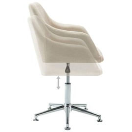 vidaXL Swivel Office Chair in Cream Fabric - Ergonomically Designed, Adjustable Height & 360-Degree Swivel, Plywood & Steel Construction - Ideal for Home Office, Bedroom or Living Room