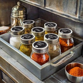 Etiquette Epices Francais - 200 etichette autoadesive barattoli, 60 vergini rettangolari e rotondi
