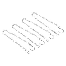YOKIVE 4 Pcs Hanging Chains, 304 Stainless Steel Extension Link with S Shaped Hook, Great for Flower Pot, Plant Basket, Lantern, Ornament (Silver, 19,7-Inch)
