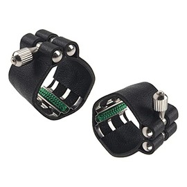 2Pcs Yootones Black Artificial Leather Saxophone Mouthpiece Sax Ligature Fastener Compatible with Saxophone Rubber Mouthpiece (Tenor saxophone)