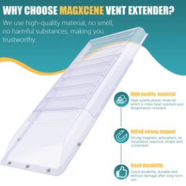 2 Pack Magnetic Air Vent Extender for Under Furniture with 5 Secured Neodymium Magnets Floor Register Extends from 17" Up to 33", Floor Vent Deflectors for Home Floor