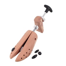 DELFA Cedar Wood Shoe Stretcher with 2-Way Metal Mechanism to Prevent Pressure Points, Pack of 1, beige