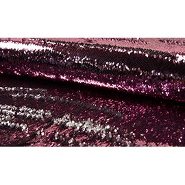 Two Toned Mermaid Fish Scale Sequin Fabric Material - Coral Silver, Sample 10cm x 10cm