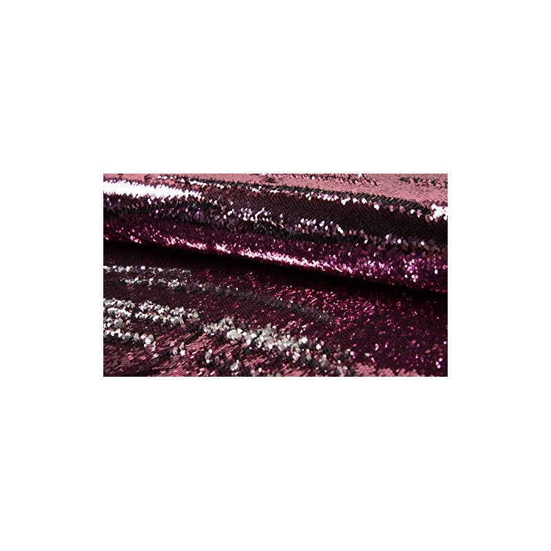 Two Toned Mermaid Fish Scale Sequin Fabric Material - Coral