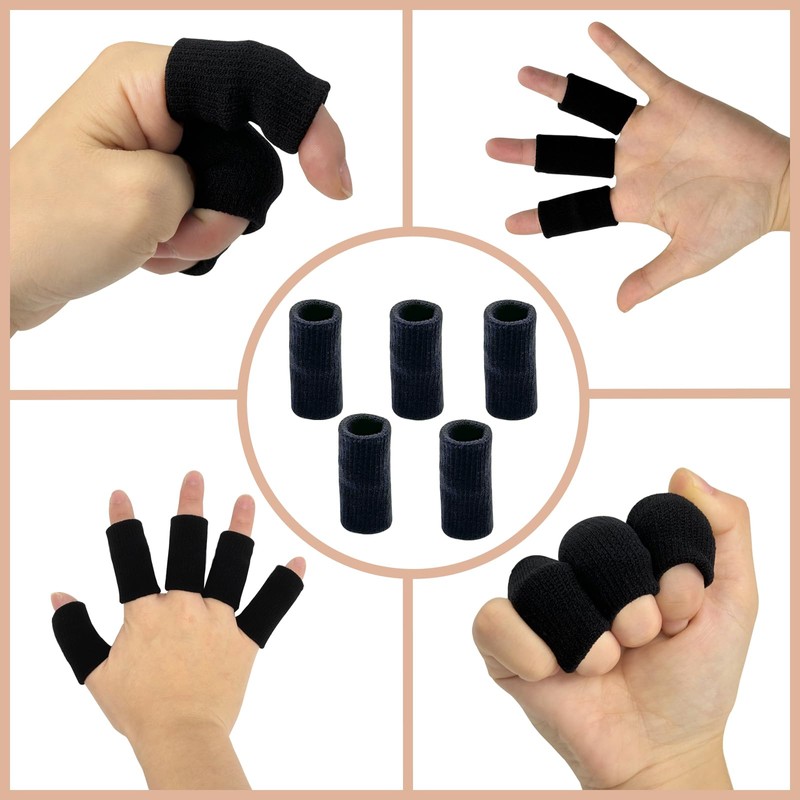 FOXMIND Pack of 10 Oval Finger Splints & Sleeves Kit,