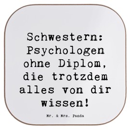 Mr. & Mrs. Panda Sisters Psychologists - Gift, Understand, Birthdays, Wooden Coasters, Gifts, Relationship